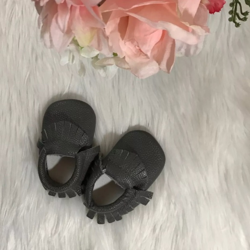 Gray Baby Moccasins